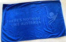 Australia Tourism Cotton Beach Bath Towel Blue Travel Souvenir Iconic Slogan