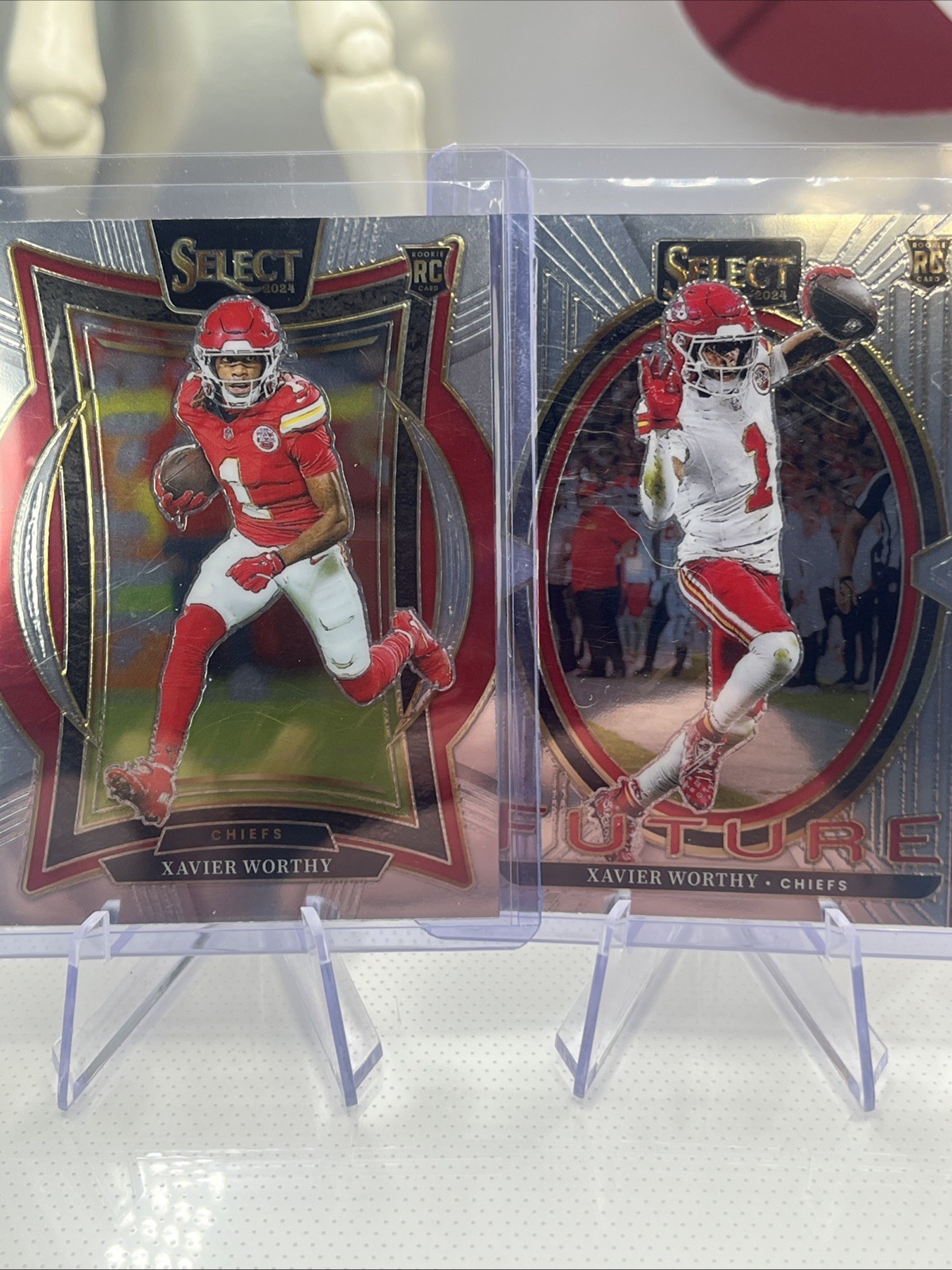 2024 Panini Select Xavier Worthy Concourse Level Rookie Cards #32 #8 Chiefs