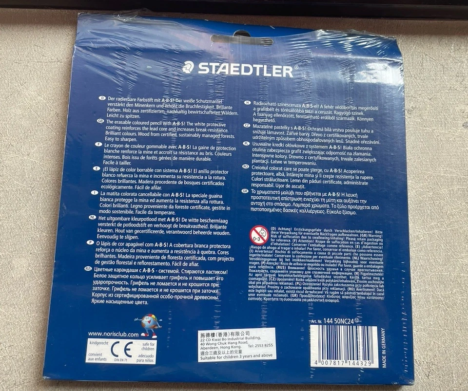 STAEDTLER 144 50NC24 Noris Club Colour Pencils ~Erasable~Pack of 24~Germany~ - Image 4 of 4