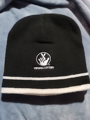 VIRGINIA LOTTERY BEANIE NWOT BLACK& WHITE ONE Size