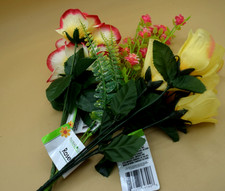 3 Artificial Faux Floral Tea Roses Roses Stems For Crafts Floral Decor