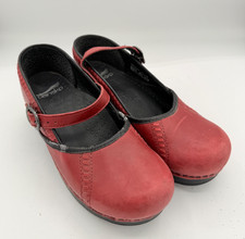 Dansko Women  s 36 US 5.5 Marcelle Red Leather Mary Jane Comfort Clogs