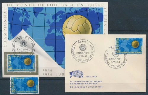 LS84364 Switzerland 1954 football cup FDC's used