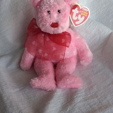 Ty Beanie Babies My Sweet Bear Pink Heart Bow Retired 2007 Plush