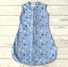 Baby Sleep Sack Fleece Blue Star Print Size Large 14-22lbs 6-18m Double Zip