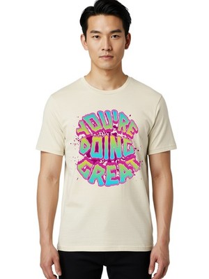 You-Re-Doing-Great Mens Graphic Tee,100% Cotton,Casual Summer Wear