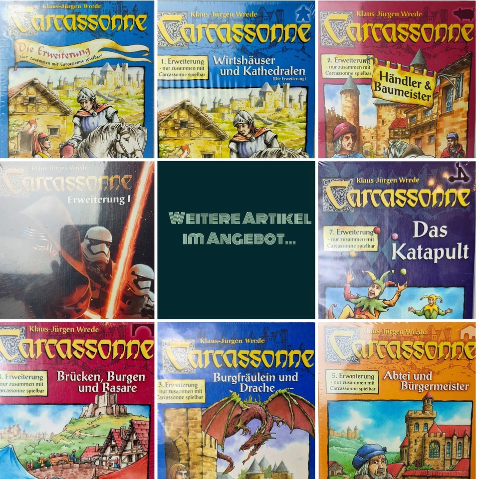 Carcassonne 1 2 3 4 5 6 7 8 Star Wars Erweiterung alte Version HiG NEU Auswahl - Bild 1 von 1