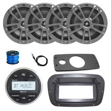 JBL Marine Radio, Spa Bezel, Adapter, Antenna, 4x 6.5" 180W Gray Speakers w/Wire