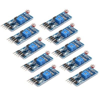 10Pcs Photoresistor Light Sensor Module, LM393 Comparator Board with Adjustab...