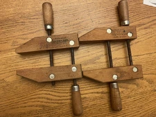 Vintage Lot 2 Jorgensen 3/0 Wooden Woodworking Clamps Collectible Hand Tools USA