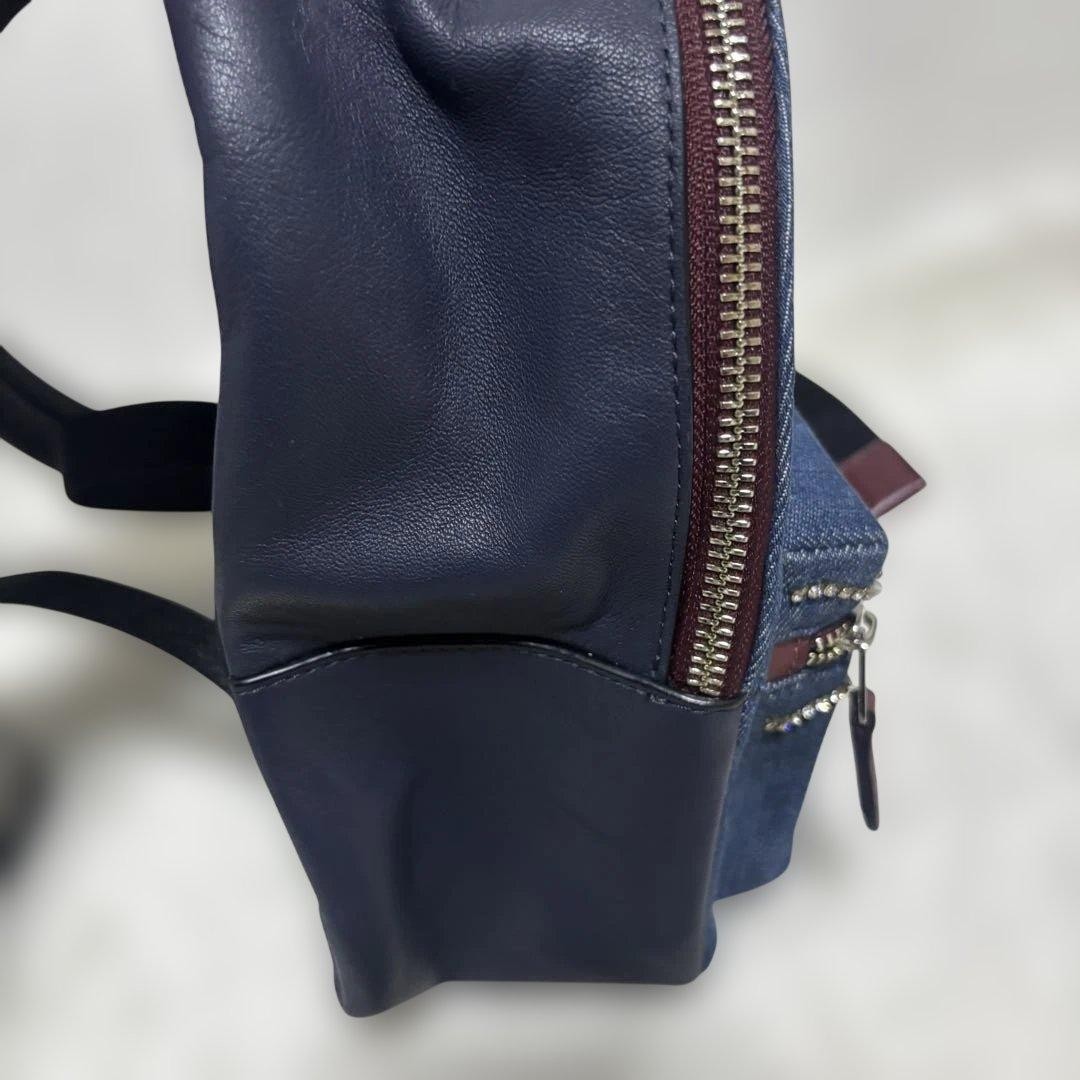 Coach Denim Patchwork Mini Backpack Navy Multi Le… - image 4