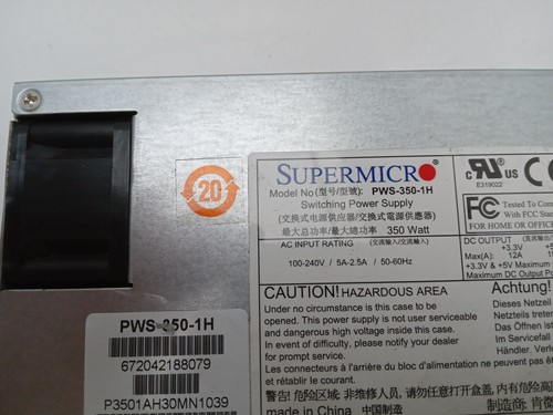 SuperMicro PWS-350-1H 350W Server Power Supply Unit - 第 3/3 張圖片