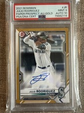 JULIO RODRIGUEZ - 2021 Bowman Paper Prospect - Gold /50 - PSA 9 AUTO 10