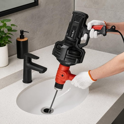 #ad XtremepowerUS Handheld Drain Auger 25FT Electric Snake Clog $159.99