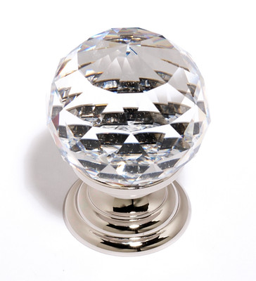 Alno Creations C210-CLR/PN  1-1/4 Swarovski Crystal Ball Knob Polished Nickel