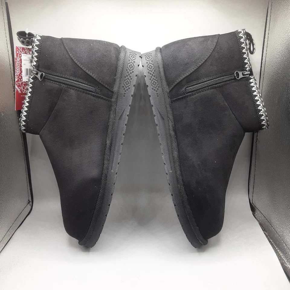 Botas Muk Luks Lydia para mujer 11W negras imitación gamuza E139 Foto 3 de 4