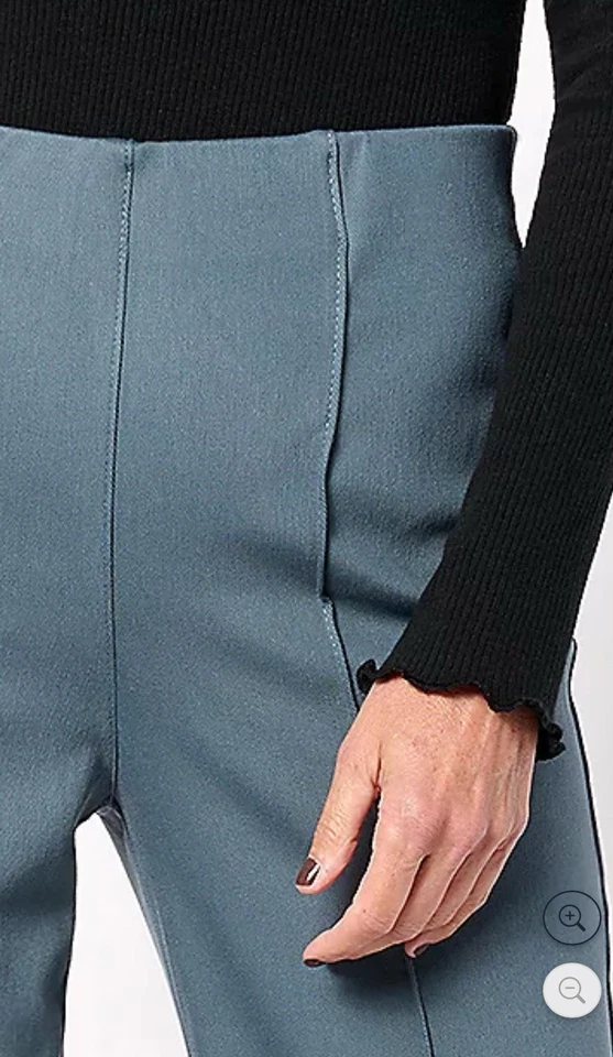 Pantalones Denim & Co Signature Easy Flex Sarga Pierna Ancha Talla M Pizarra Oscura  Foto 2 de 4