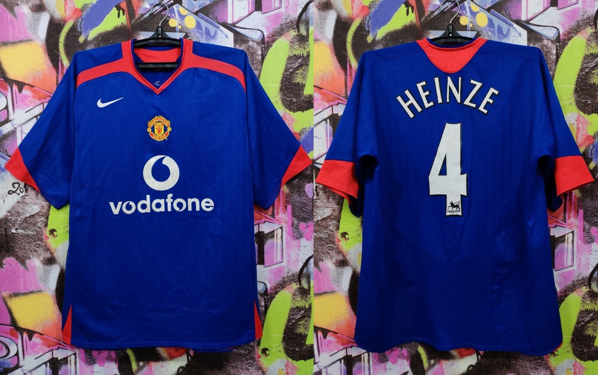 ウェア archive nike Manchester United Jersey L Manchester United Heinze #4 2005 Away Football Shirt Soccer Jersey