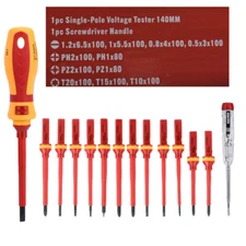 13PCS Changeable Insulated Screwdriver Set Household Electrician Repair Tool Kit