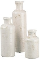 Ceramic White Bottles / Vases Etc - Set Of 3 Sized Ceramic White Bottles / Vases Etc - Set Of 3 Sized