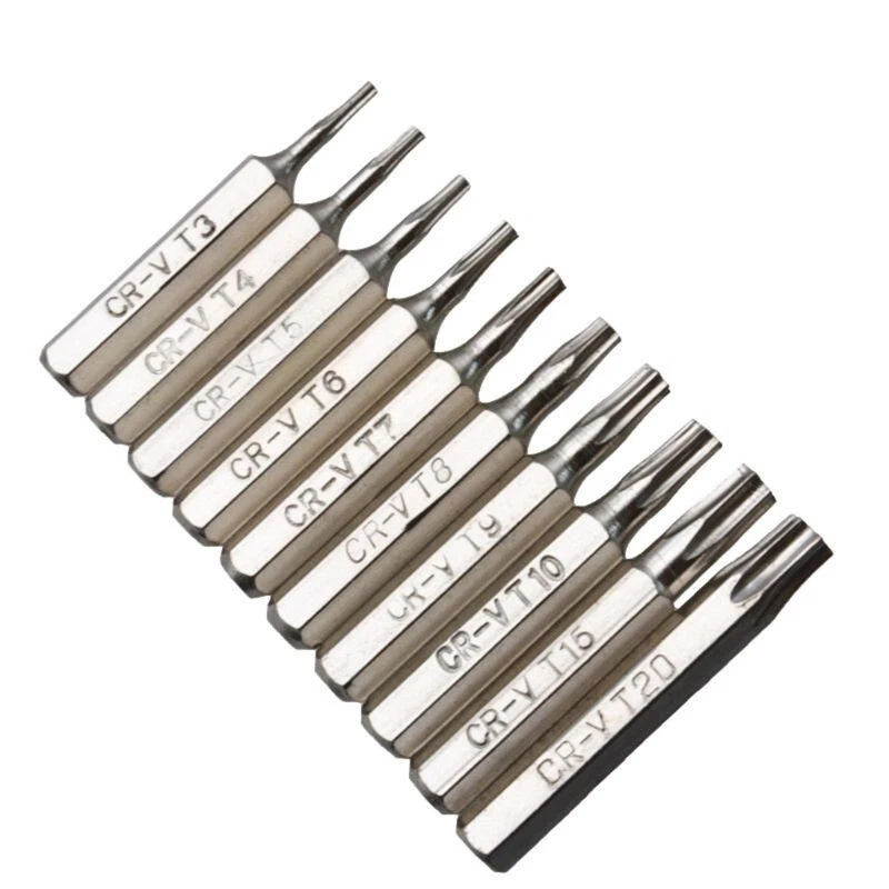 10PCS CR-V Torx Screwdriver Bits Set T3 T4 T5 T6 T7 T8 T9 T10 T15 T20 Mobile Bit - Image 4 of 4