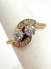 Vintage 14k Yellow Gold .90TCW Diamond Ring Size 7