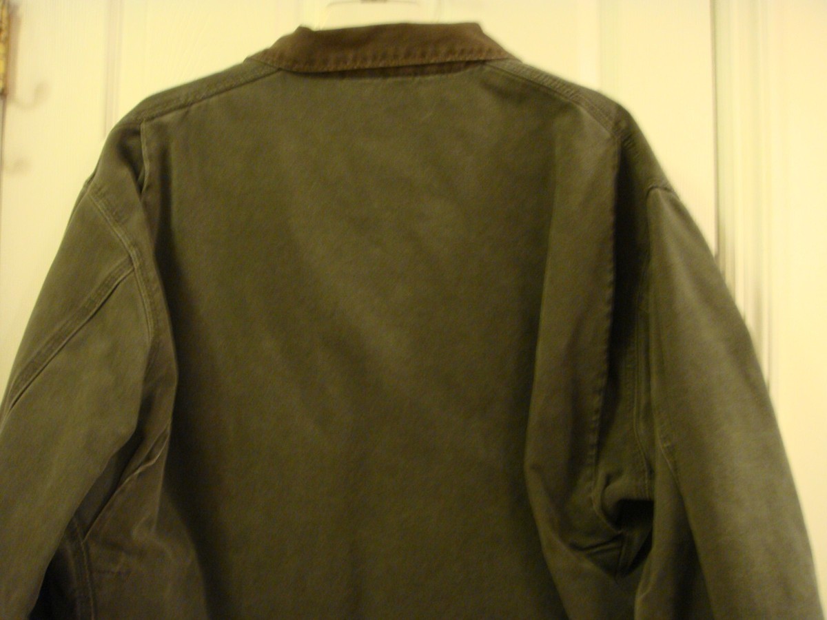Men's Vtg Carhartt J97MOS Green Detroit Jacket Plaid Blanket