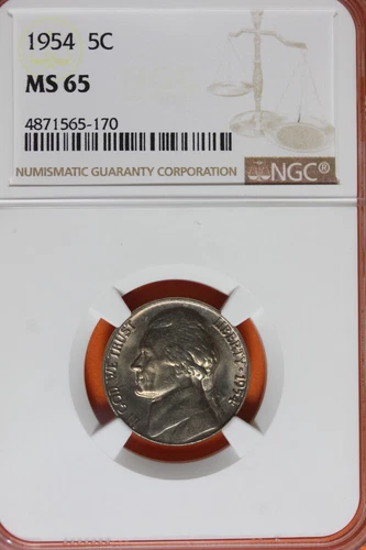 1954 - NGC 5C MS65 JEFFERSON NICKEL #B40356