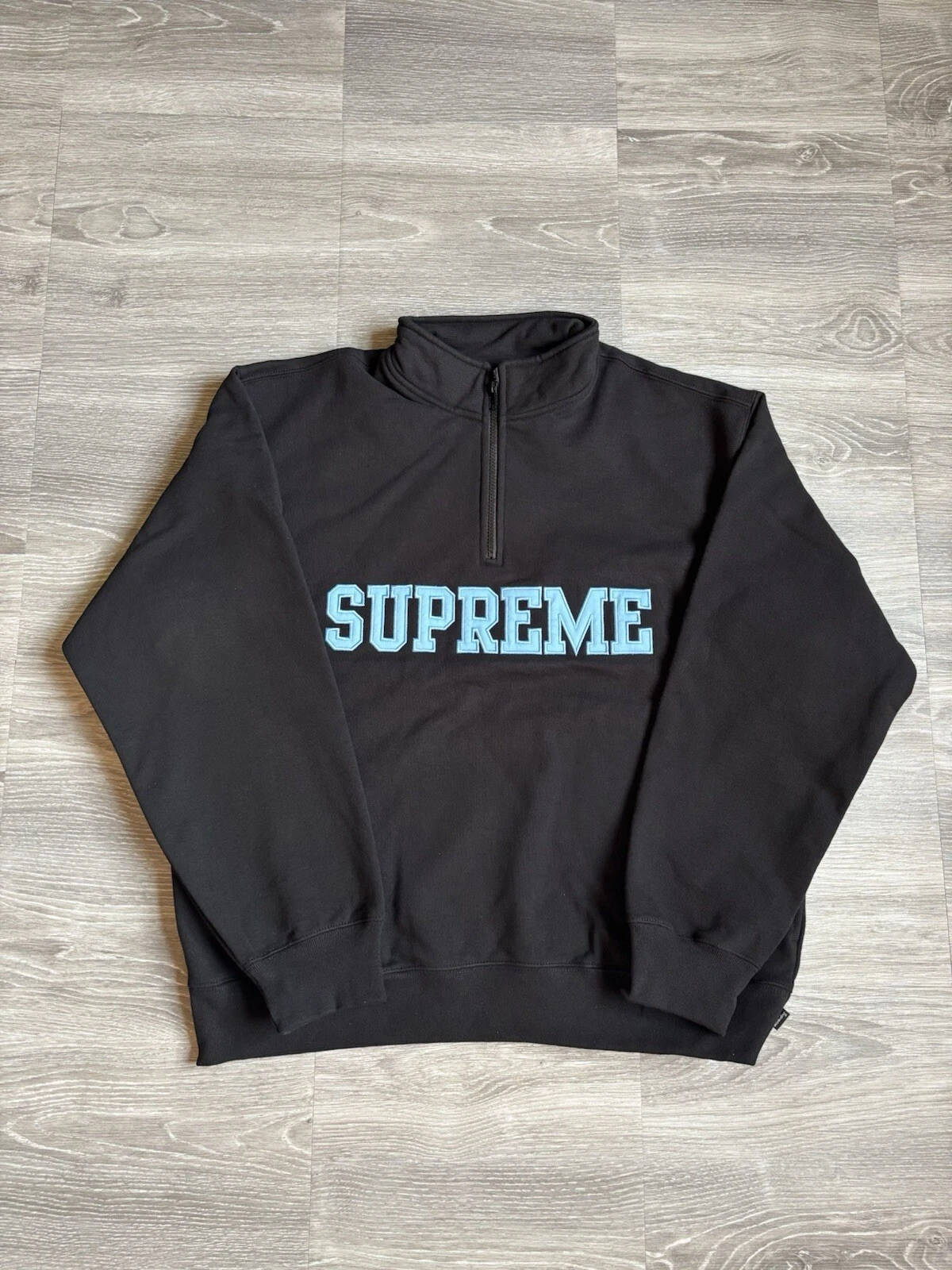 Pull demi zip collégial noir suprême