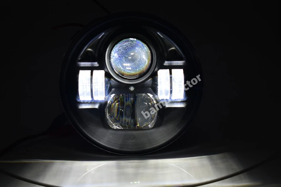 Paar 7 Zoll E9 LED Scheinwerfer DRL Hochstrahl Plug&Play für VW Golf I II MK2 - Bild 3 von 4