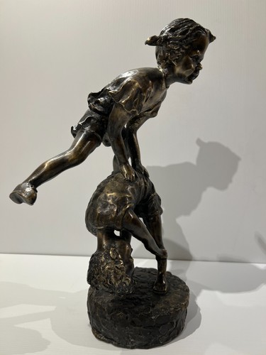 DAVID BROMLEY "Leapfrog (Girl)" Hand Signed, Cast Bronze Sculpture on Base - Picture 4 of 4