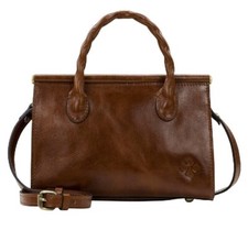Patricia Nash Clarisse Distressed Leather Satchel Crossbody Bag-Cognac-NWT- 229