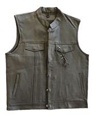 Men's Outlaw Leather Motorcycles Club Vest concealed carry pockets, single panel