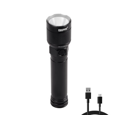 Mini Tragbare Taschenlampe Wiederaufladbare Taschenlampe für Outdoor Camping Wasserdicht Schwarz