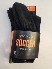 Sof Sole Youth Soccer Athletic Performance Sock Black Sz XSmall -2 Pair