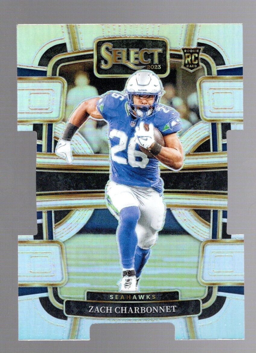 2023 Panini Select Concourse Silver Prizm Die-Cut #86 Zach Charbonnet (RC)