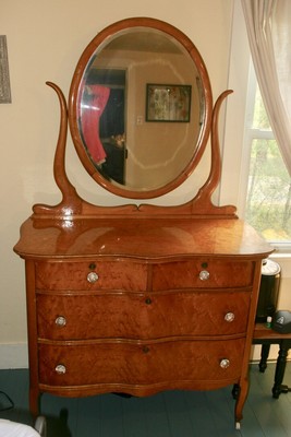 Antique Birdseye Maple Dresser With Beveled Mirror Ebay