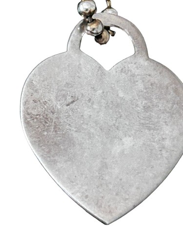 Please Return TIFFANY&CO HEART Pendant Sterling Silver DOG Tag Ball 34" Necklace - Picture 4 of 5