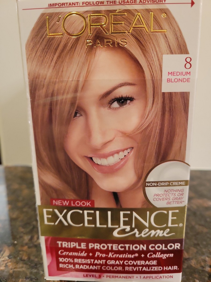 3( Three) L'Oreal Paris Excellence Triple Protection Hair Color#8