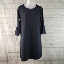 Banana Republic Womens Bell Sleeve Shift Dress Sz Medium Blue Plaid