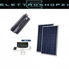 Kit Fotovoltaico 2 KW Pwm Inverter 2000W Pannello Solare 200W reg 30 amp CAMPER