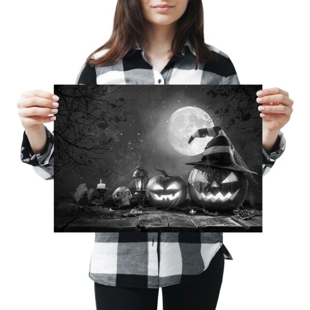 A3 - Halloween Scary Pumpkin Faces Poster 42X29.7cm280gsm(bw) #42336