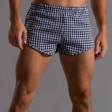 Men's Underwear Plaid Cotton Boxer Panties Comfortable Home Pajamas Shorts