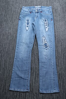 Ecko Red Designer Streetwear Boot Cut Jeans Embroidered Stretch Denim Women's 9