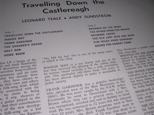 Teale & Sundstrom - Travelling Down The Castlereagh LP Australia Folk EX/EX - Picture 3 of 3