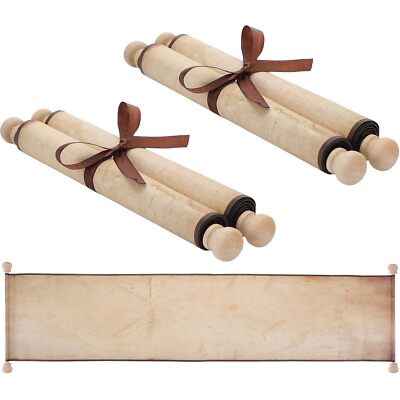 2 Pack Blank Paper Scrolls 9 x 72 Inches Scroll Paper Wrapped on Wood Rod for...