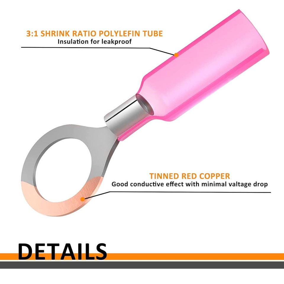 250PCS Heat Shrink Wire Connectors,AWG 2210 Marine Grade Waterproof