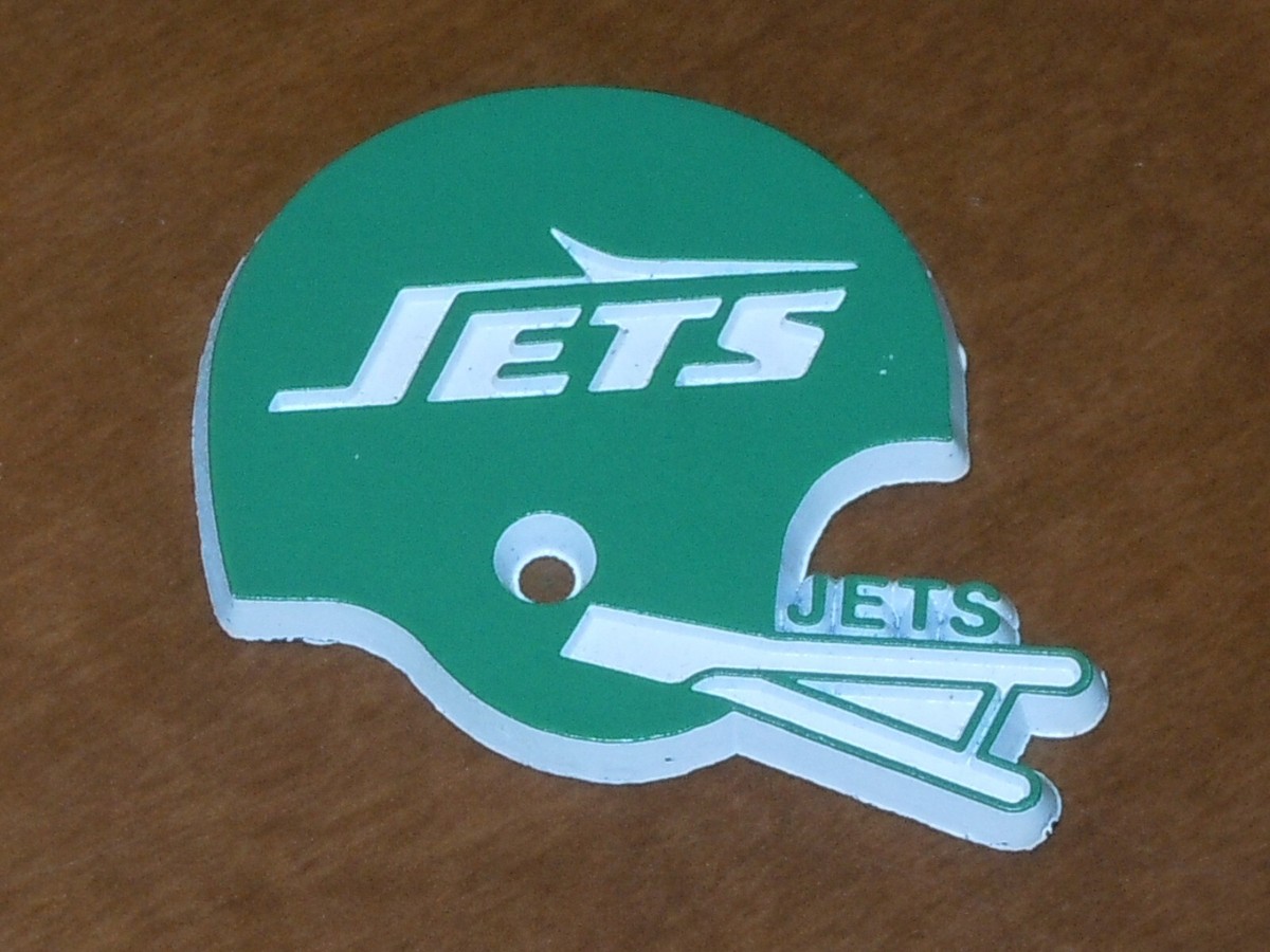 NFL Vintage NEW YORK JETS Old RUBBER Football FRIDGE MAGNET