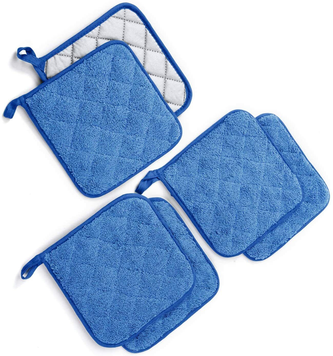 6-Pack Potholders Cotton Kitchen Everyday Basic Terry Heat Resistant Pot Holder