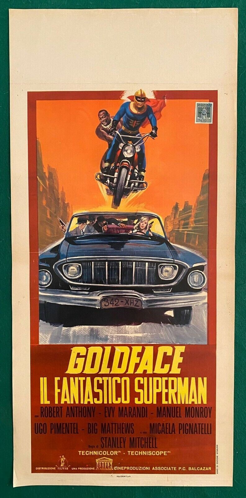 Locandina originale film Goldface - Il fantastico superman (1968) - Regia di Bitto Albertini